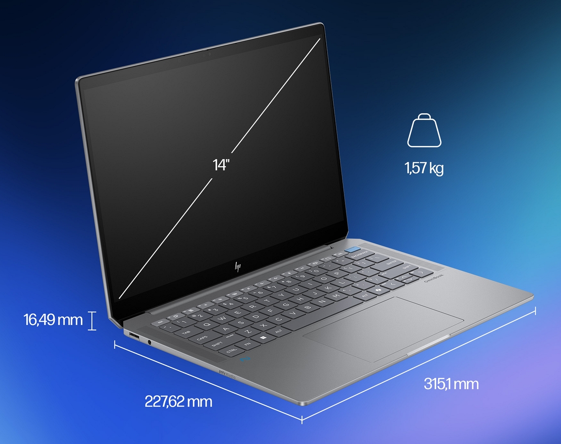 Dotykowy HP OmniBook Ultra 14 2.2K IPS AMD Ryzen AI 9 365 10-rdzeni 16GB LPDDR5x 1TB SSD NVMe Windows 11