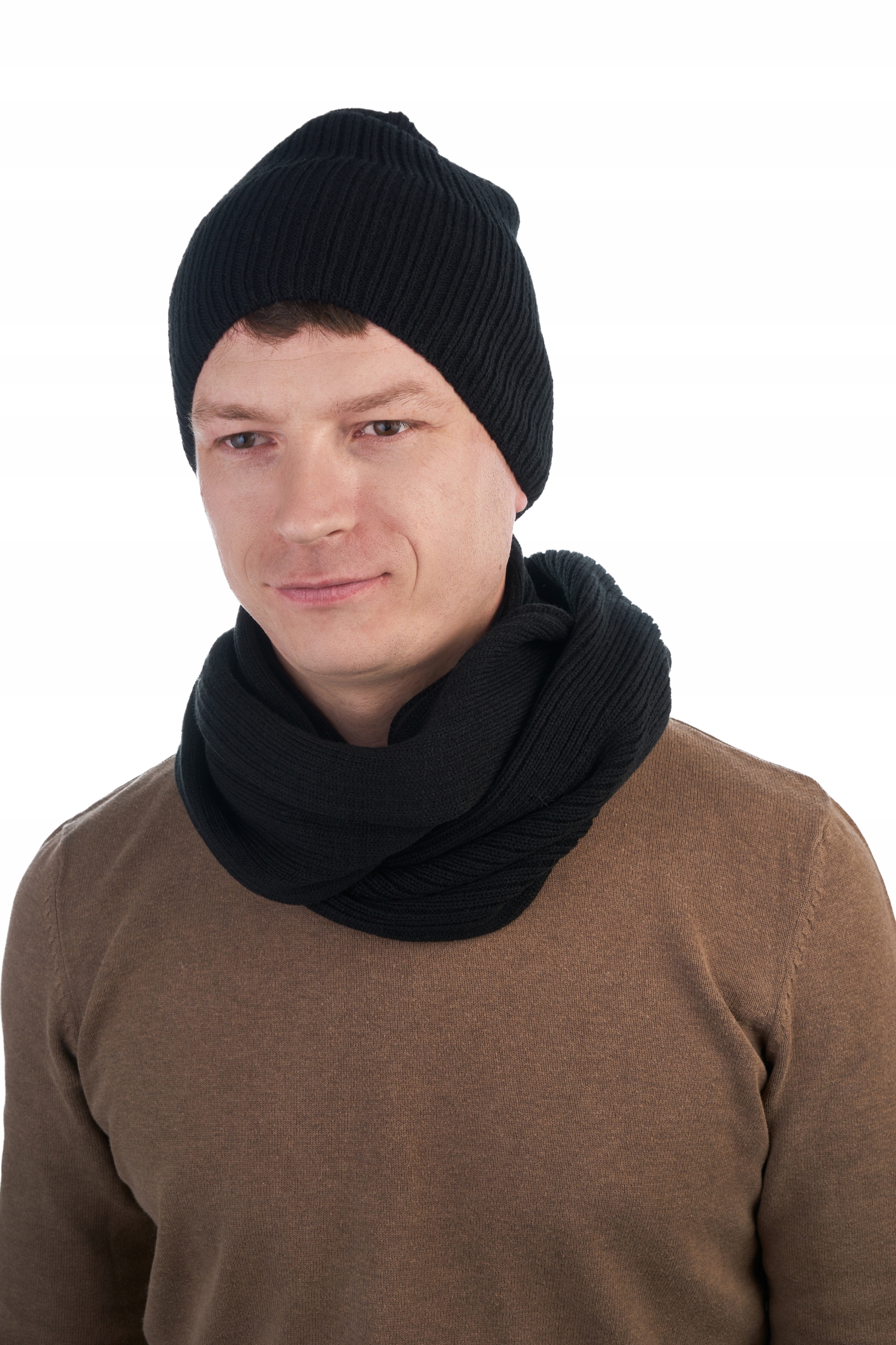 KOMPLET ZIMOWY CZAPKA U3 + KOMIN T2 - CZARNY