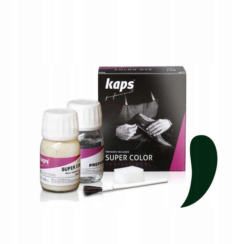 SUPER COLOR 25 ML+ PREPARER 25 ML CIEMNOZIELONY- KAPS PROFESSIONAL