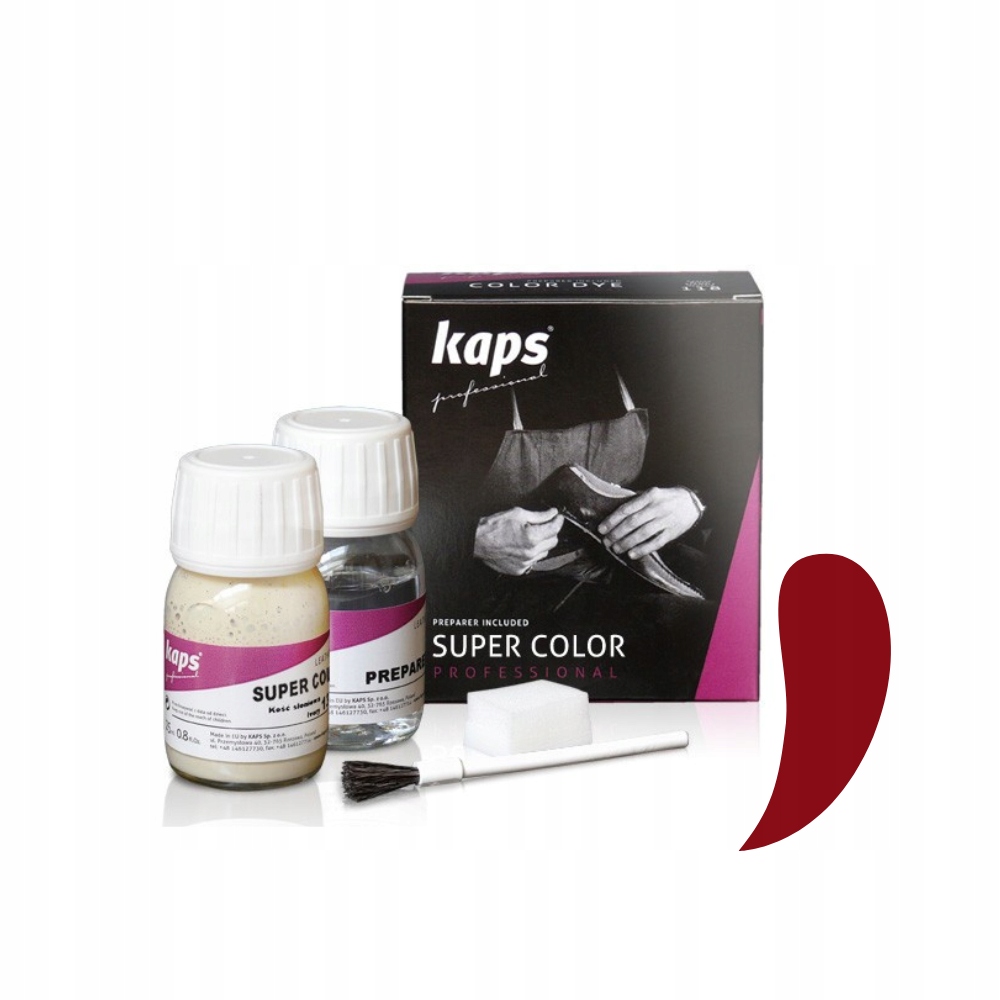 SUPER COLOR 25 ML+ PREPARER 25 ML CZERWONY - KAPS PROFESSIONAL