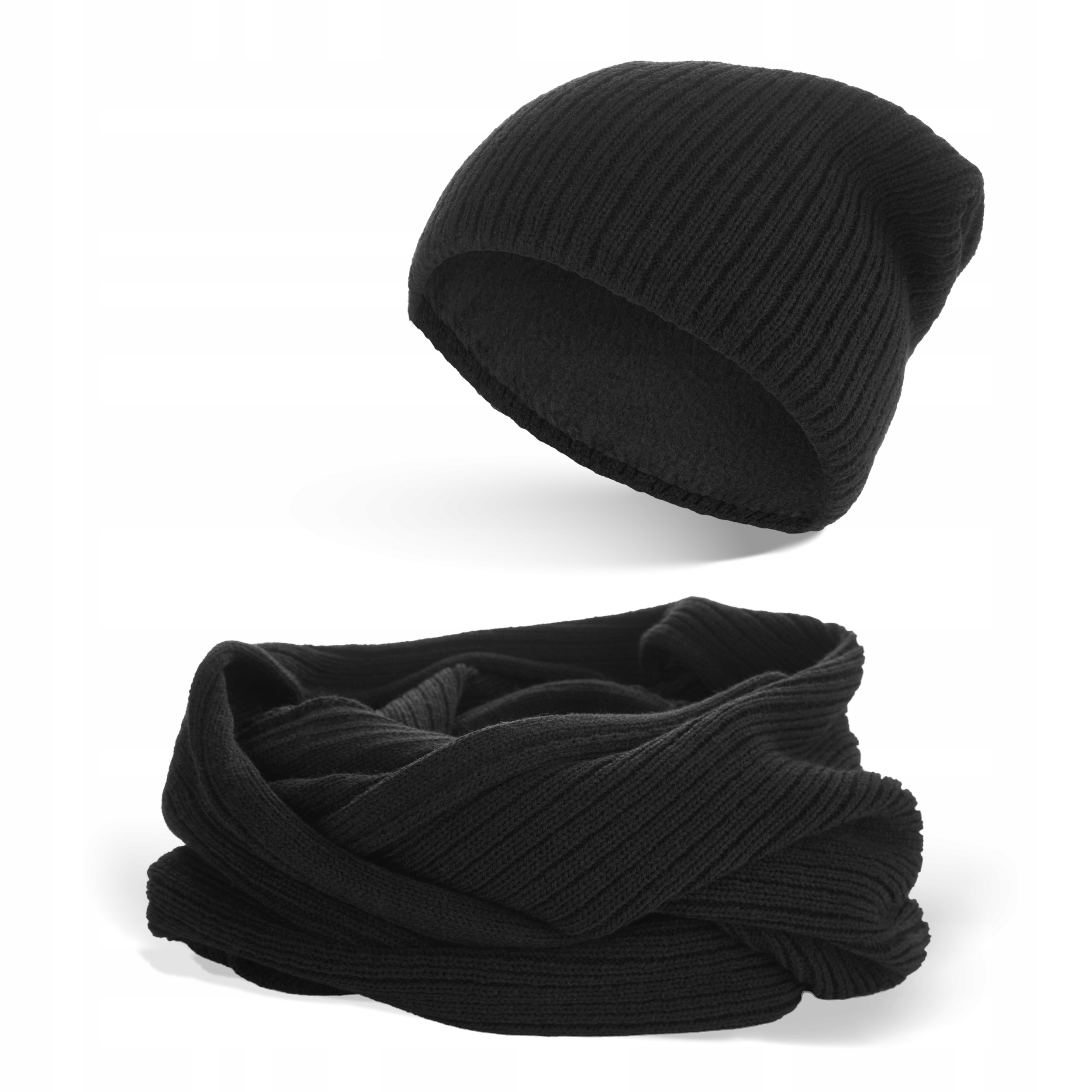 KOMPLET ZIMOWY CZAPKA U3 + KOMIN T2 - CZARNY