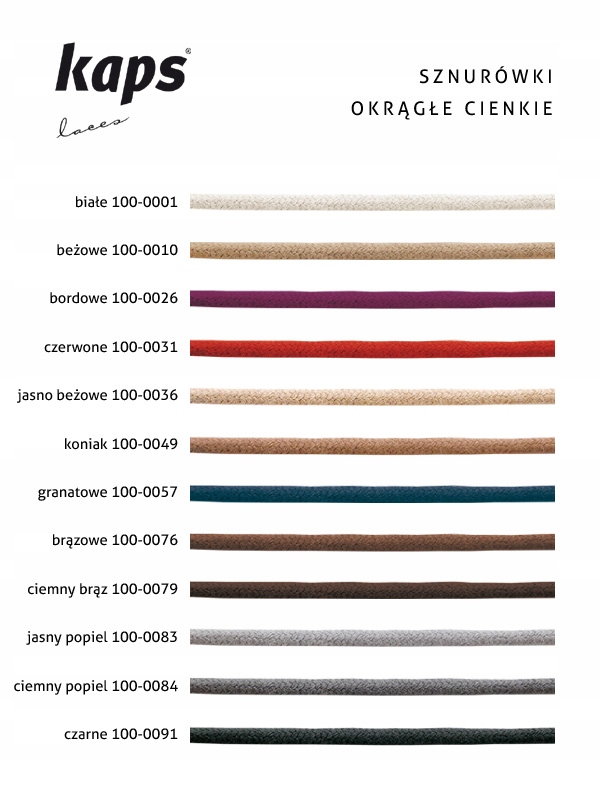 90 CM OKRAGLE CIENKIE BIALE - SZNUROWADLA