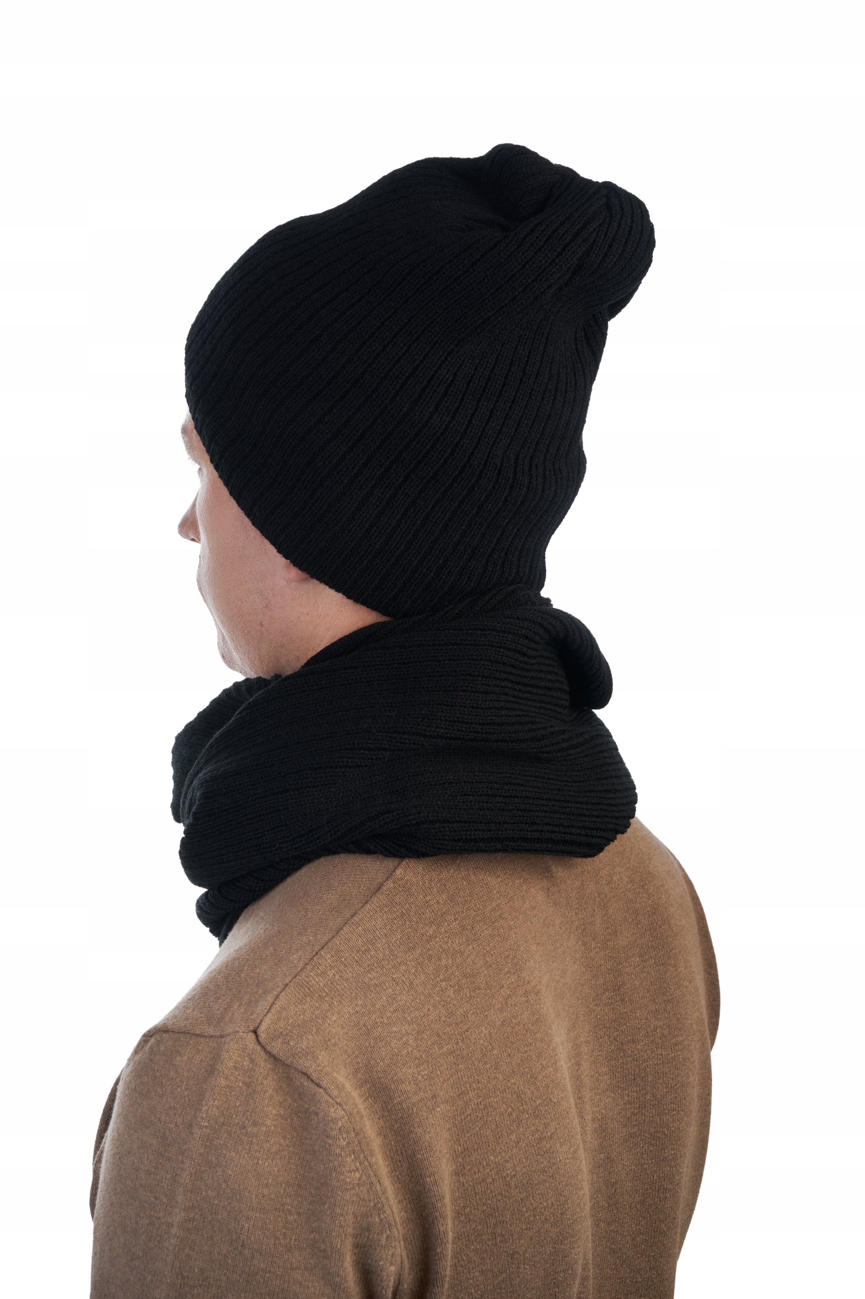 KOMPLET ZIMOWY CZAPKA U3 + KOMIN T2 - CZARNY