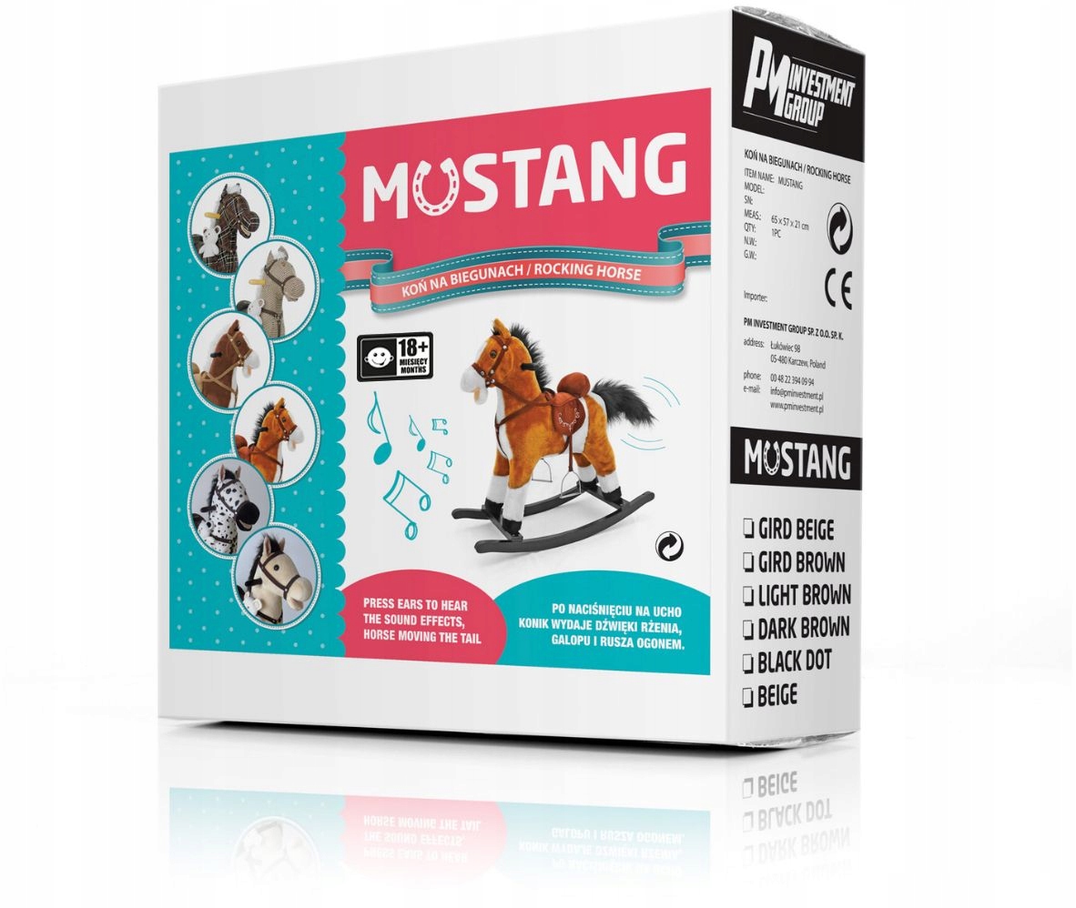 Koń Konik na biegunach Mustang Milly Mally Black Dot