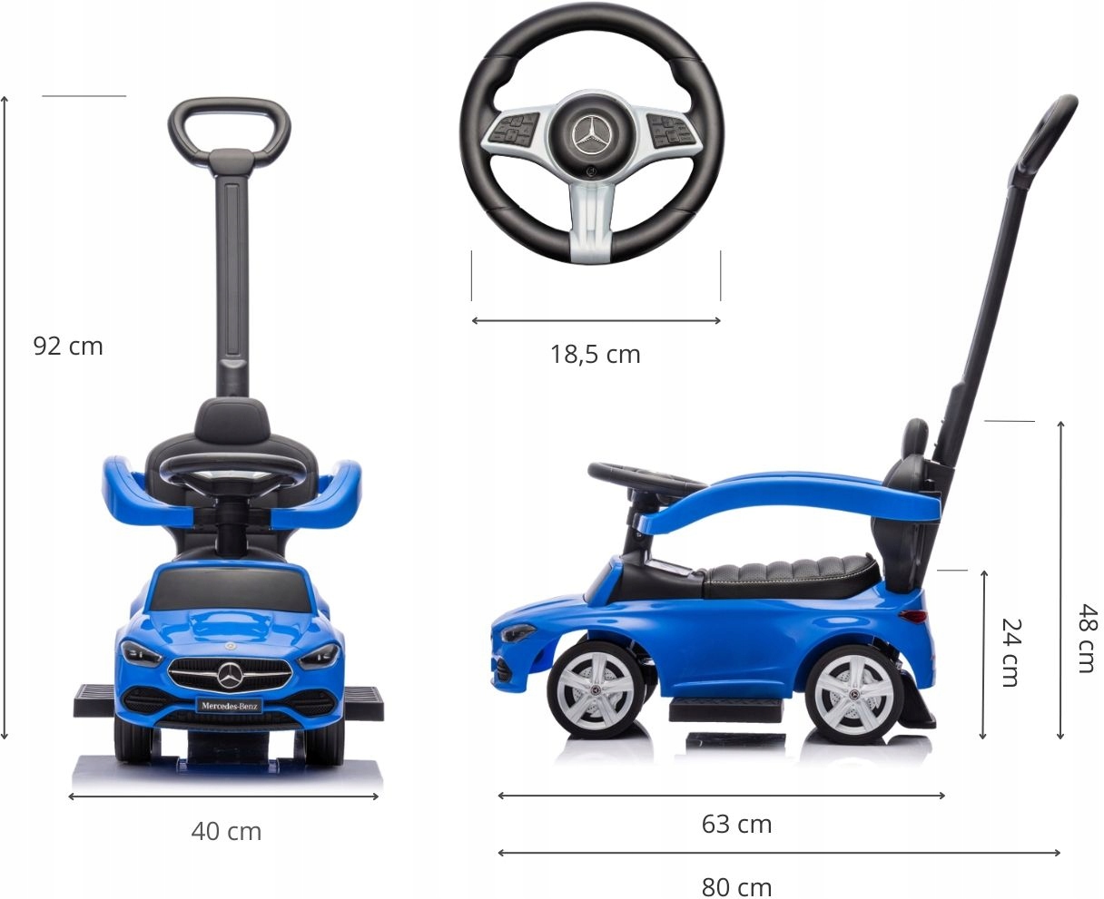 Jeździk Milly Mally Pojazd MERCEDES C-CLASS DELUXE SIEDZISKO EKOSKÓRA