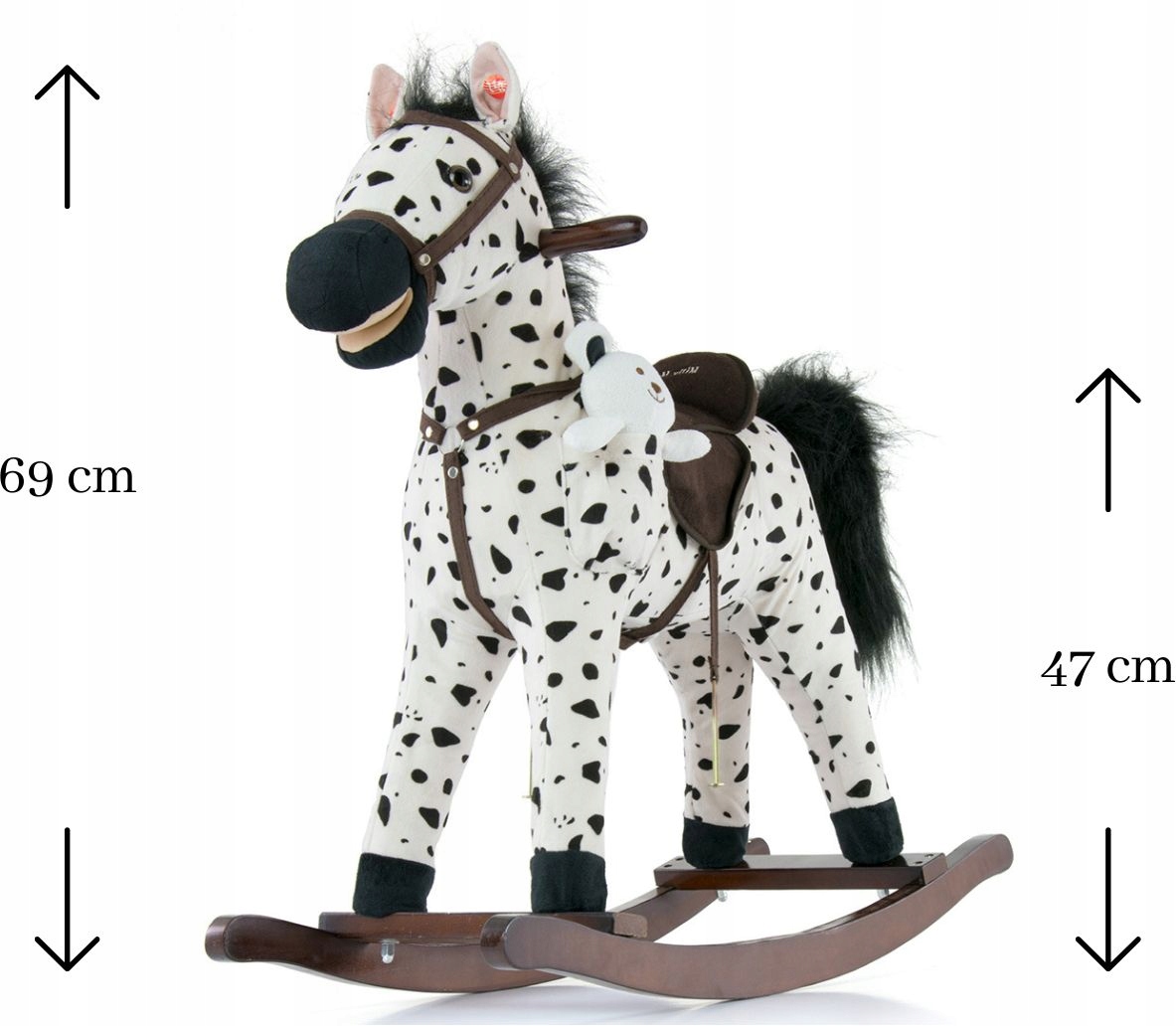 Koń Konik na biegunach Mustang Milly Mally Black Dot