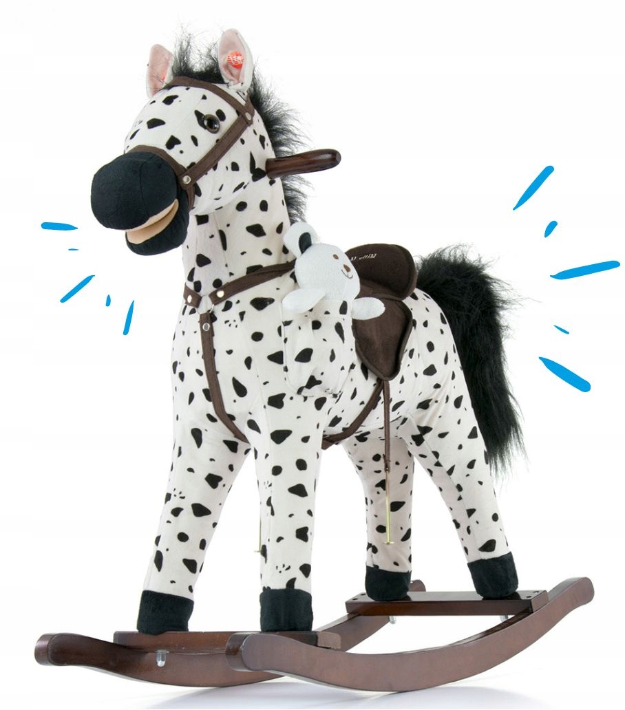 Koń Konik na biegunach Mustang Milly Mally Black Dot