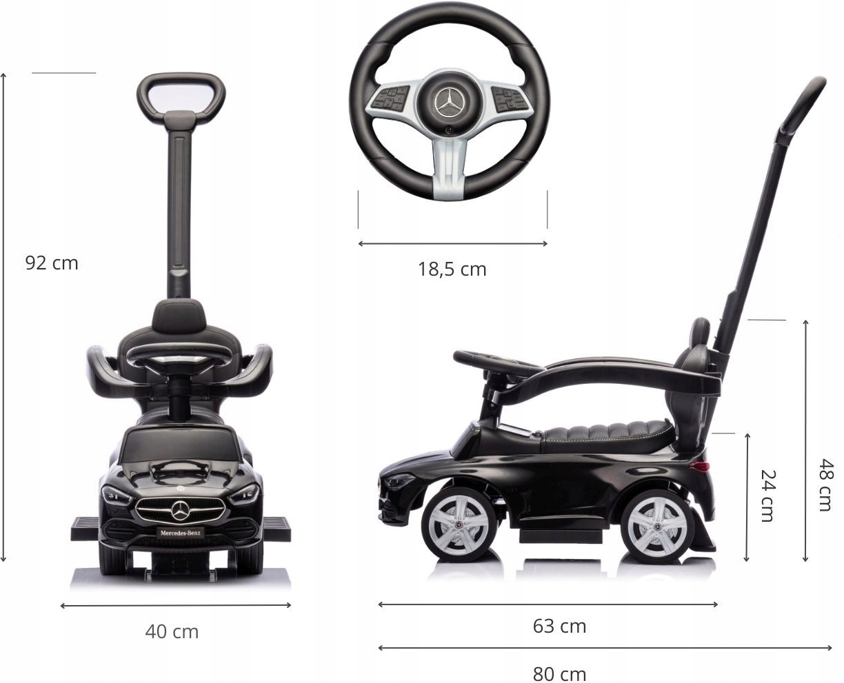 Jeździk Milly Mally Pojazd MERCEDES C-CLASS DELUXE SIEDZISKO EKOSKÓRA