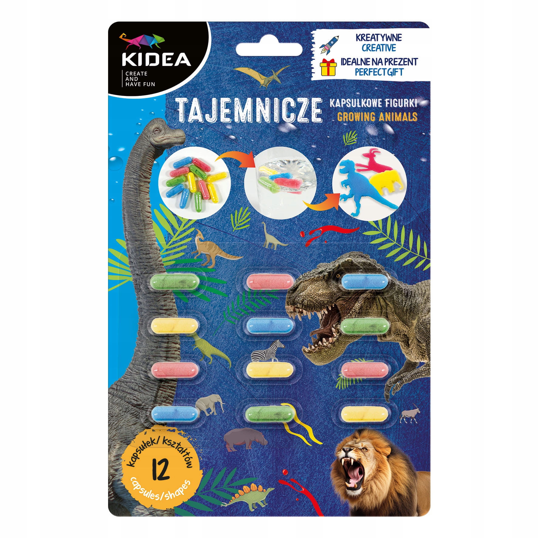 KIDEA TAJEMNICZE MAGICZNE KAPSUŁKOWE ZWIERZAKI 12 SZT. KREATYWNA ZABAWA
