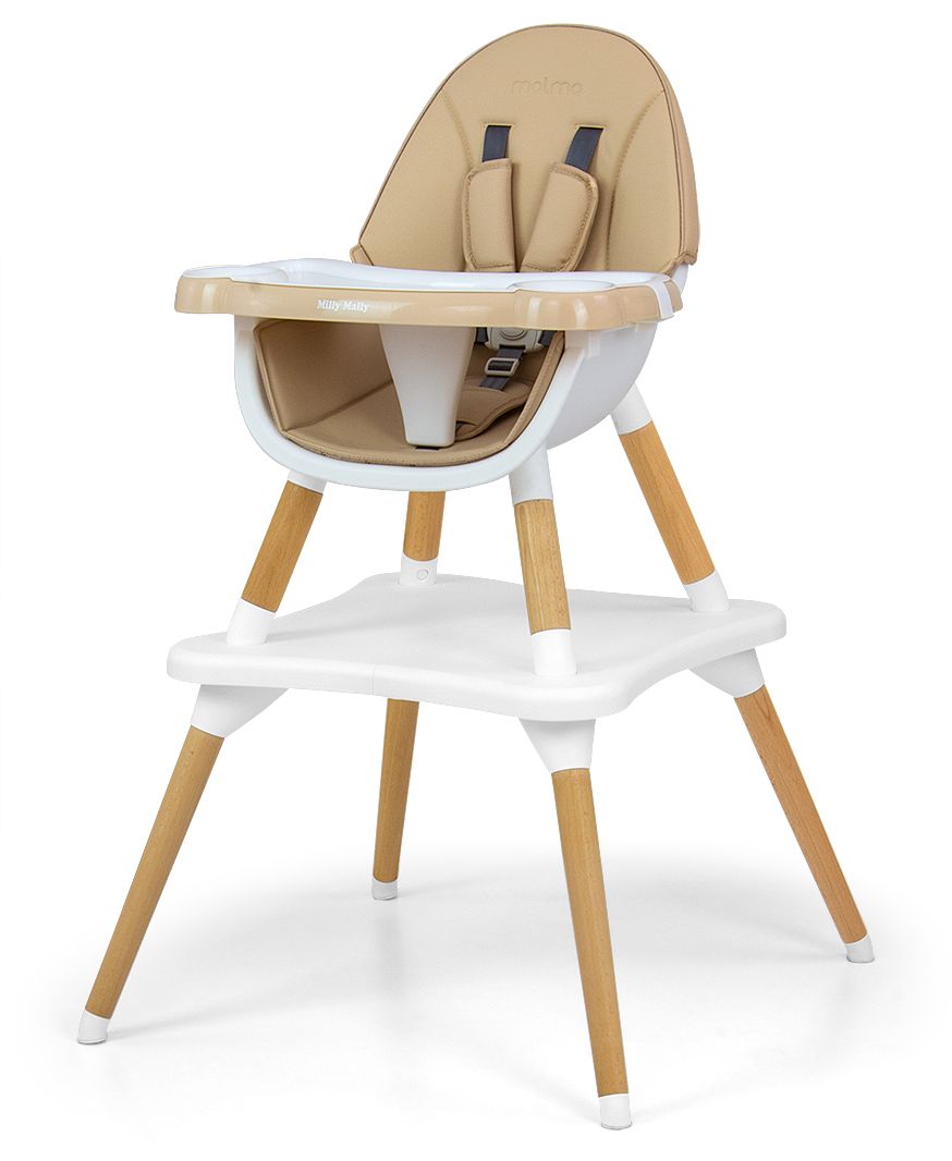 Krzesełko do karmienia 2w1 drewniane taca stolik Malmo Milly Mally