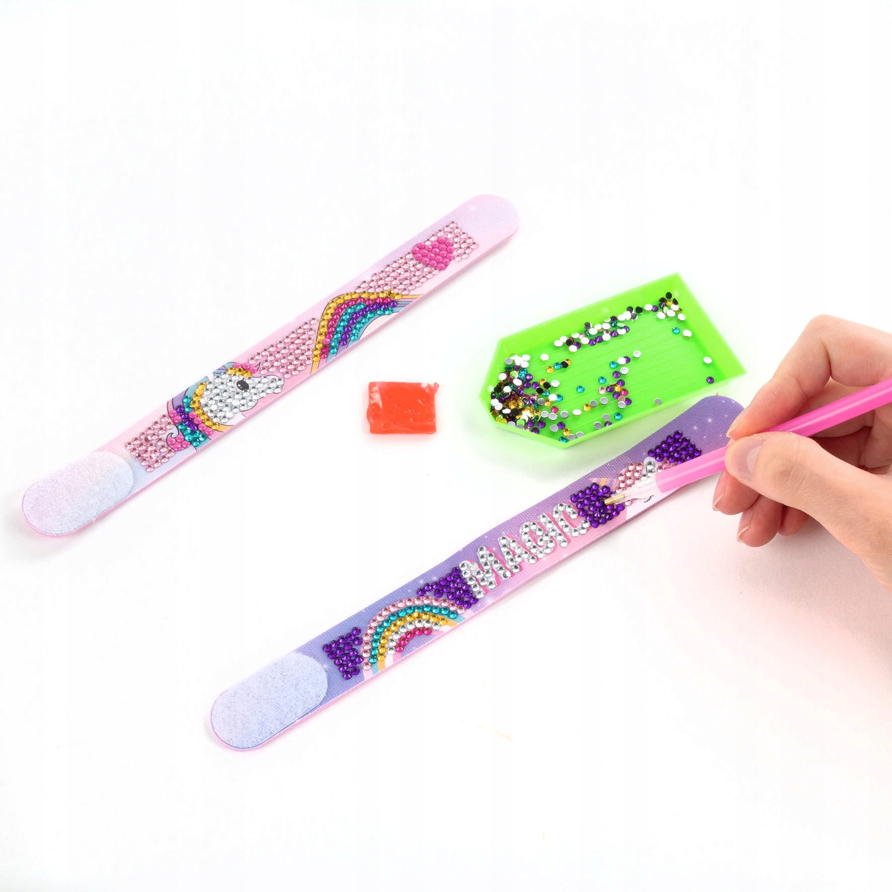 KIDEA ZESTAW KREATYWNY STWÓRZ WŁASNE DIAMENTOWE BRANSOLETKI JEDNOROŻEC