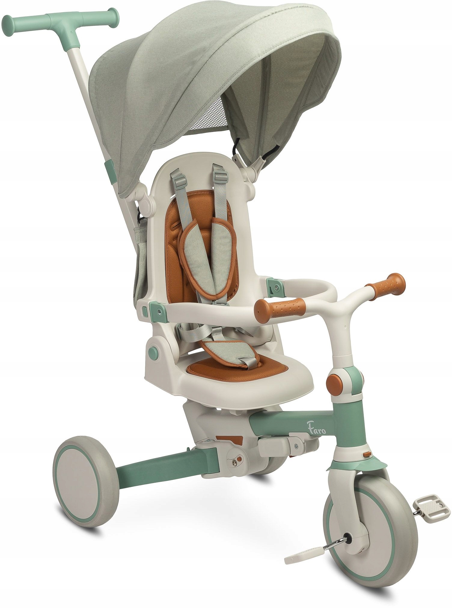 ROWEREK TRÓJKOŁOWY BIEGOWY 2W1 PROWADNIK BUDKA ROŚNIE TOYZ FARO KOMPAKTOWY