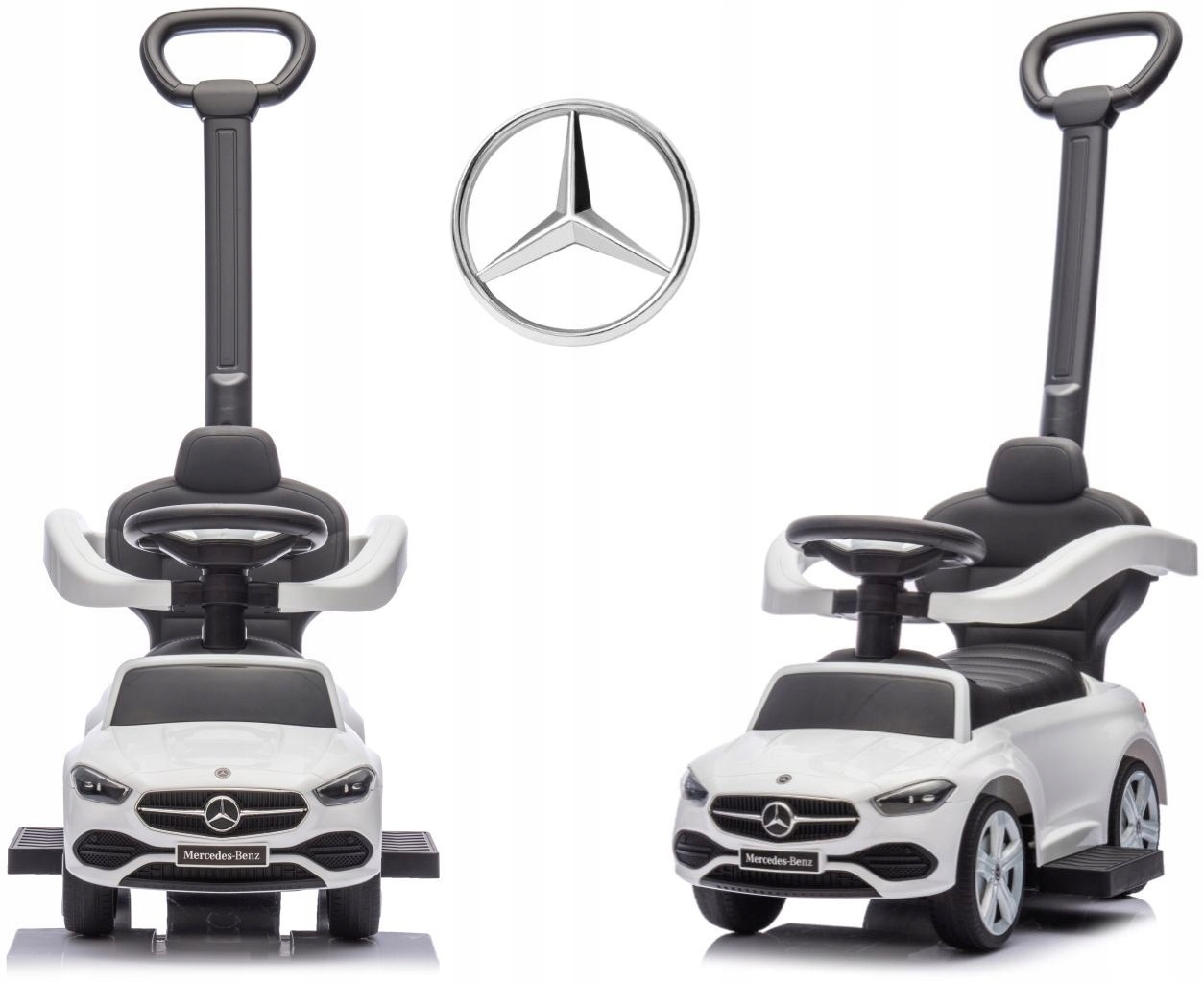 Jeździk Milly Mally Pojazd MERCEDES C-CLASS RĄCZKA PCHACZ MULTIMEDIALNY