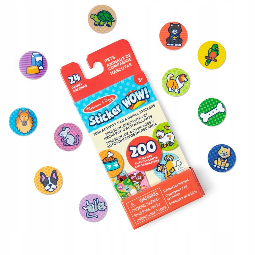 Sticker WOW 200szt naklejek MINI KIĄŻECZKA Uzupełnienie Naklejki ZWIERZĄTKA