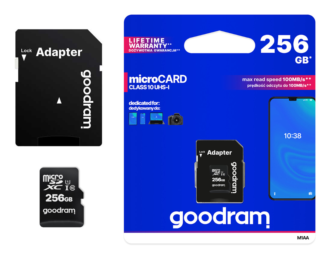 Goodram Karta pamięci microSD/SDHC 256GB CLASS 10 + ADAPTER DO SD
