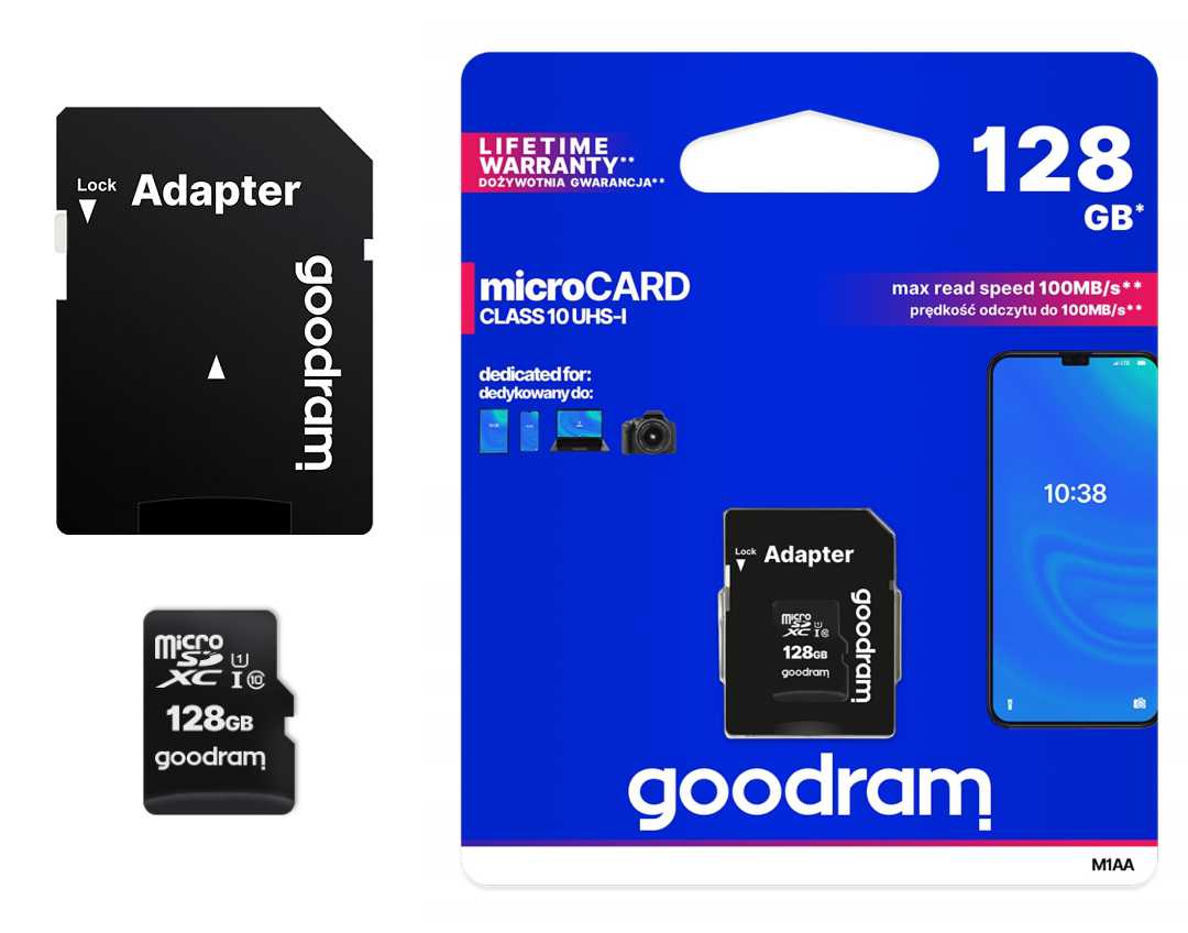 Goodram Karta pamięci microSD/SDHC 128GB CLASS 10 + ADAPTER DO SD