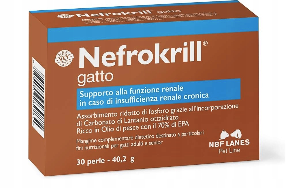 Nefrokrill gatto 30 tabletek NBF LANES - Prawidłowe Funkcjonowanie Nerek