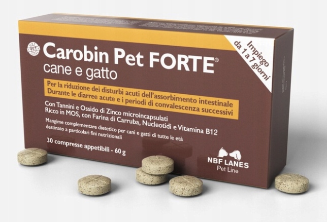 Carobin Pet Forte Cane e Gatto 30 tab NBF Lanes