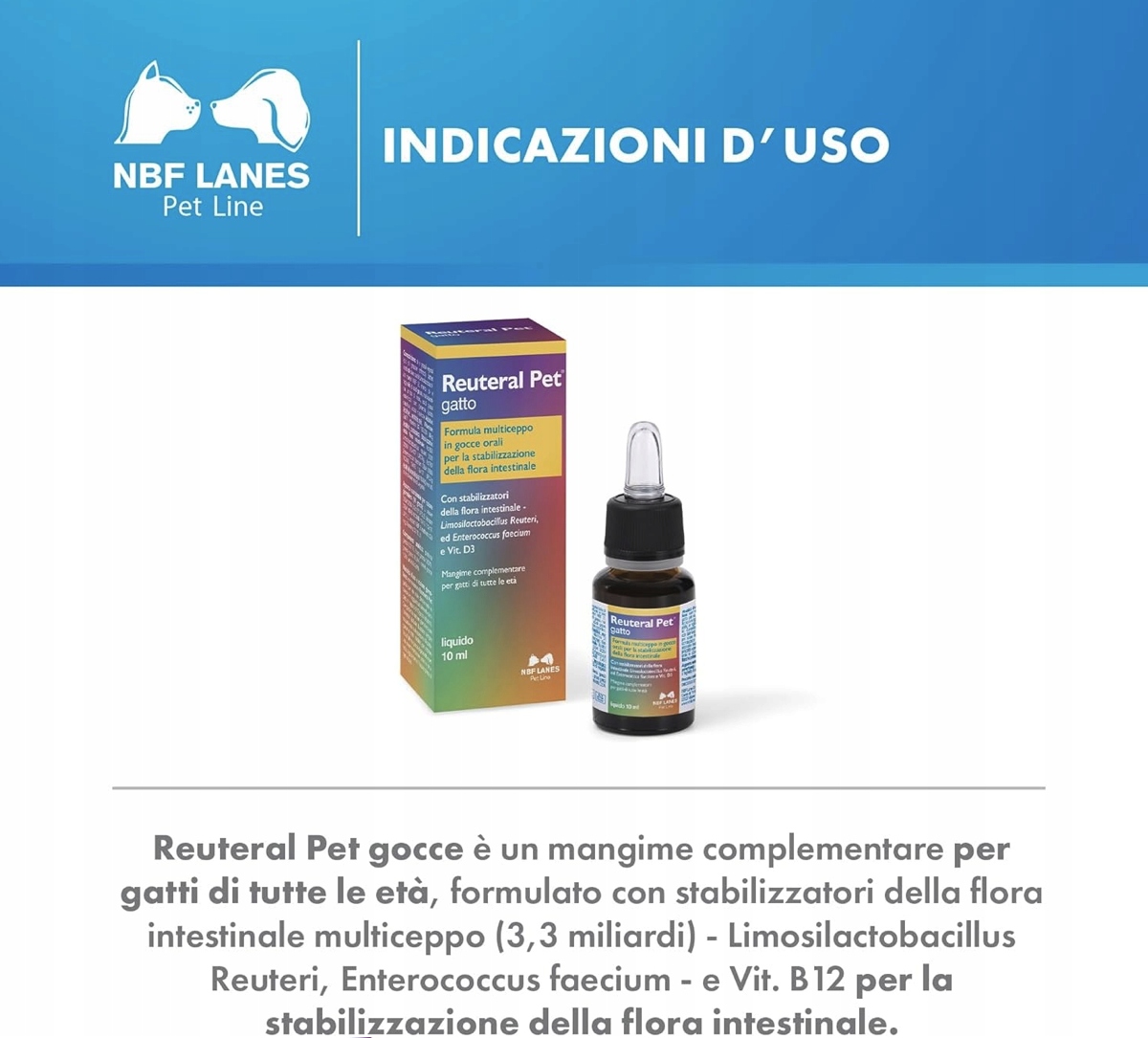 Reuteral Pet gatto NBF Lanes