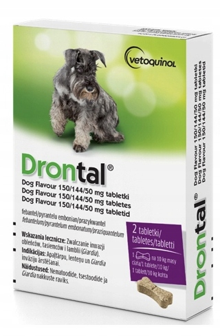 Vetoquinol DRONTAL - odrobaczenie dla psów !!! 2 TABLETKI !!! = 20kg