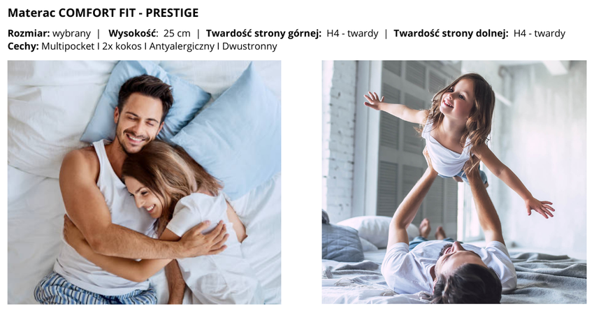 MATERAC CMFIT 80x200 2xKOKOS, Multipocket 25cm