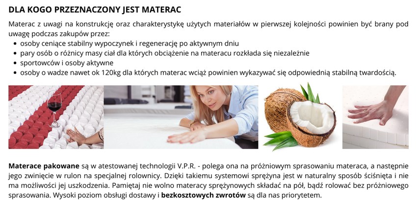 MATERAC CMFIT 80x200 2xKOKOS, Multipocket 25cm