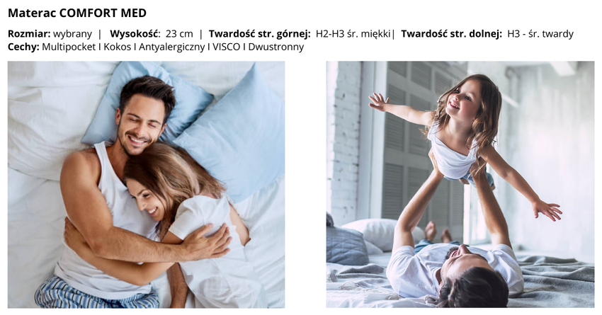 MATERAC CMMED 80x200 KOKOS, VISCO-Memory Multipocket 23cm