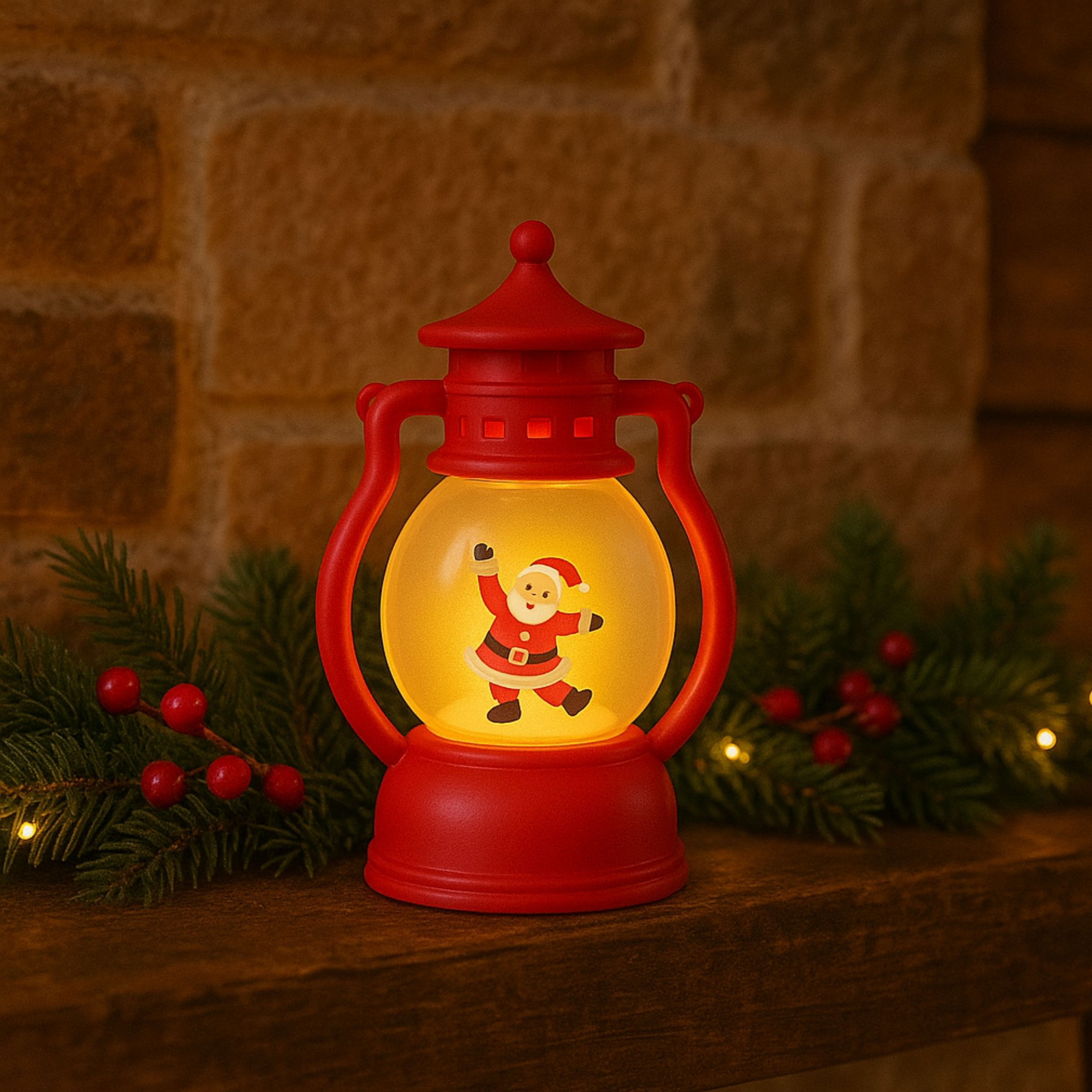 LAMPION LED 12,6 CM ŚWIĘTY MIKOŁAJ DEKORACJA