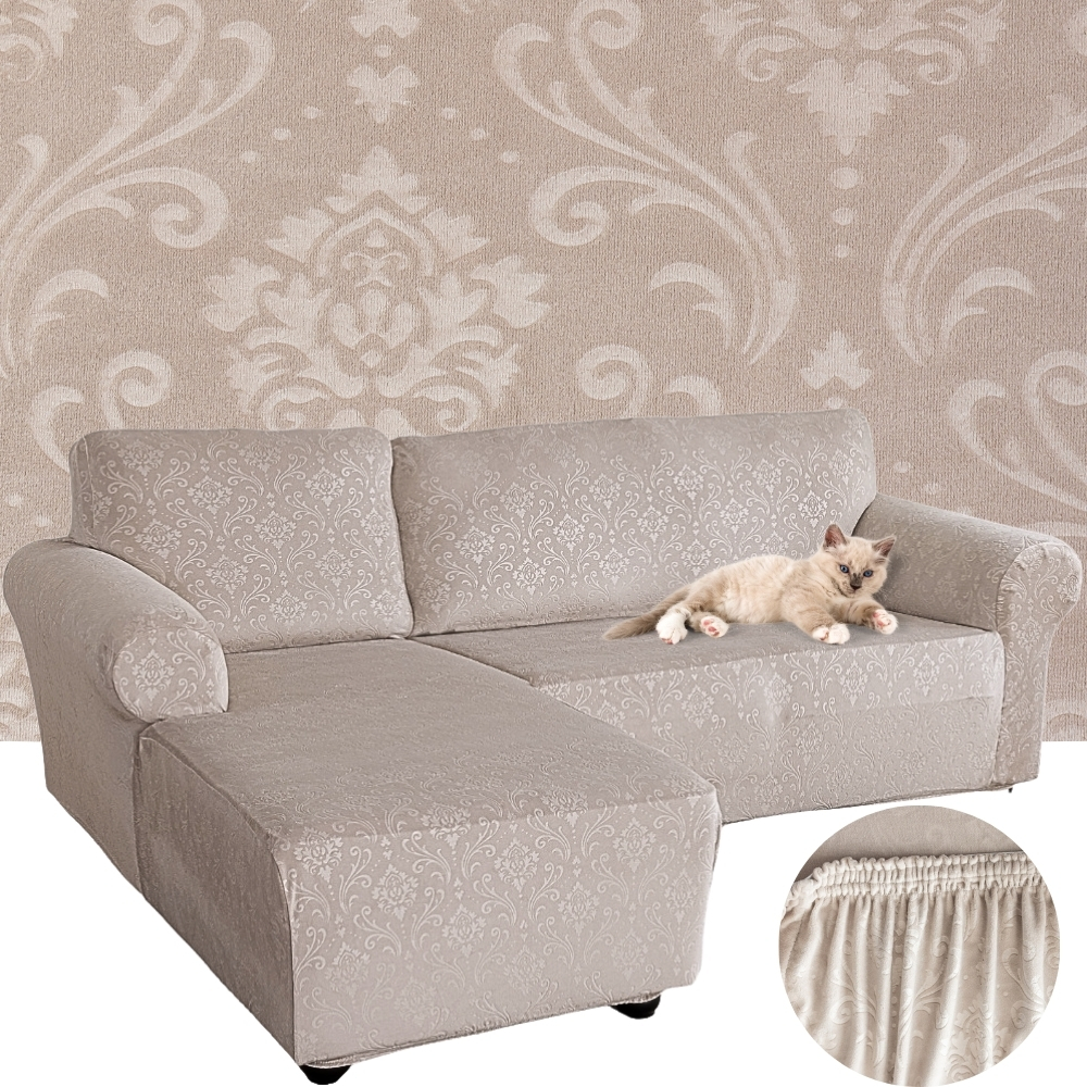 POKROWIEC NA NAROŻNIK KANAPĘ SOFĘ WELUR OEKO TEX ORNAMENT PREMIUM LEWY 3+2