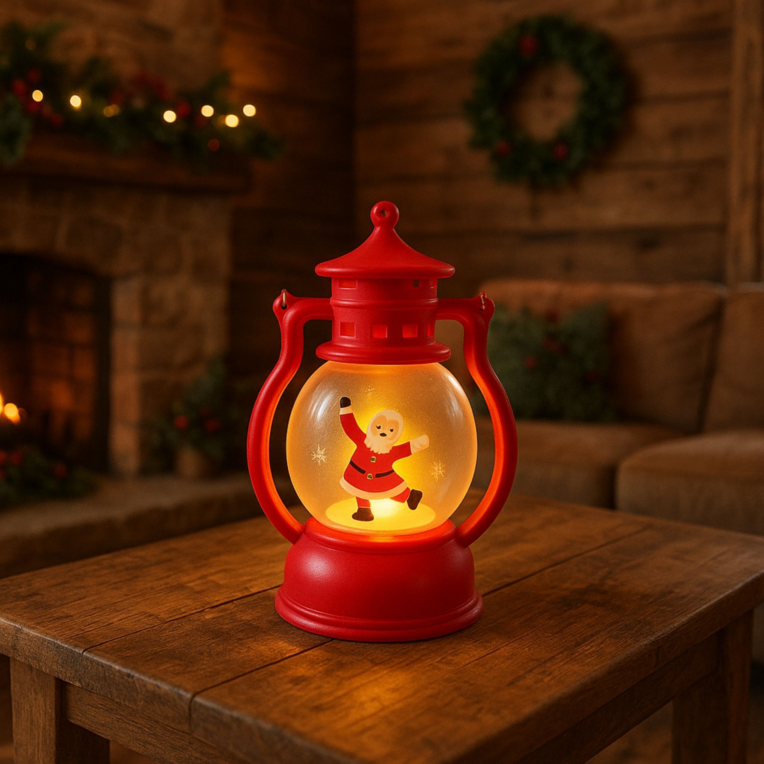 LAMPION LED 12,6 CM ŚWIĘTY MIKOŁAJ DEKORACJA