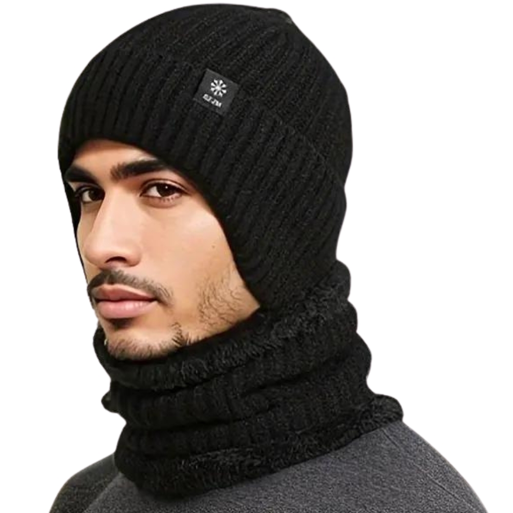 CZAPKA I KOMIN ZESTAW MĘSKA ZIMOWA DWUWARSTWOWA