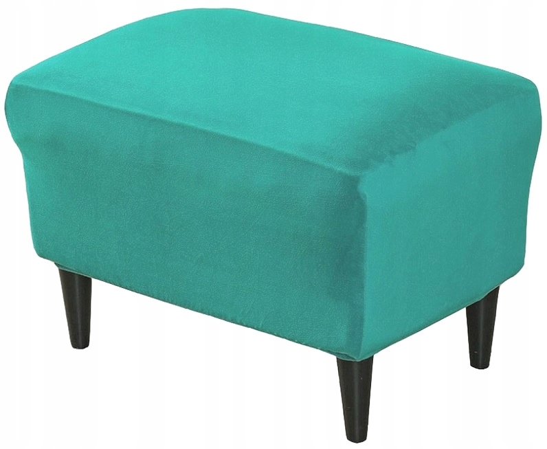 POKROWIEC NA PODNÓŻEK PUF WELUR JASNY TURKUSOWY