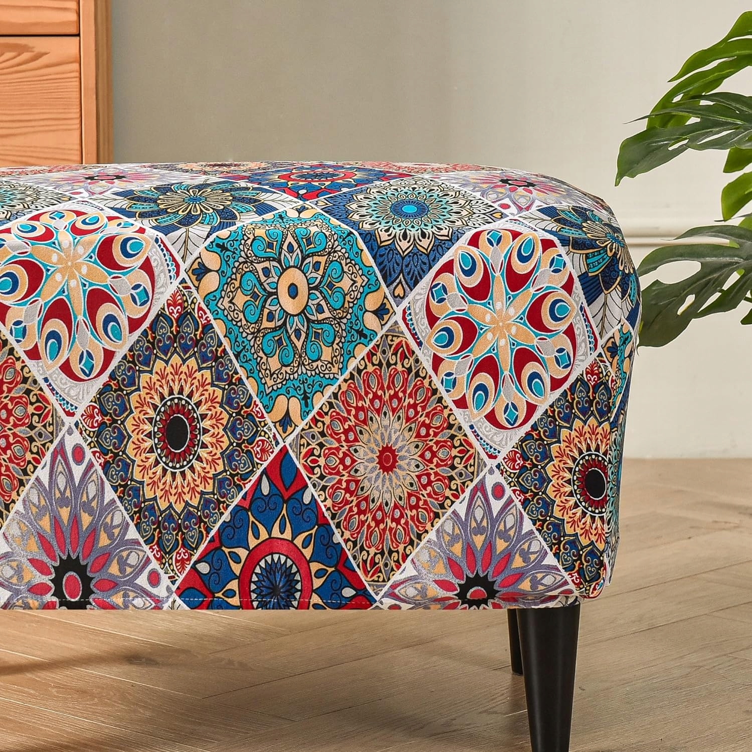 POKROWIEC NA PODNÓŻEK PUF ELASTYCZNY WZÓR RETRO