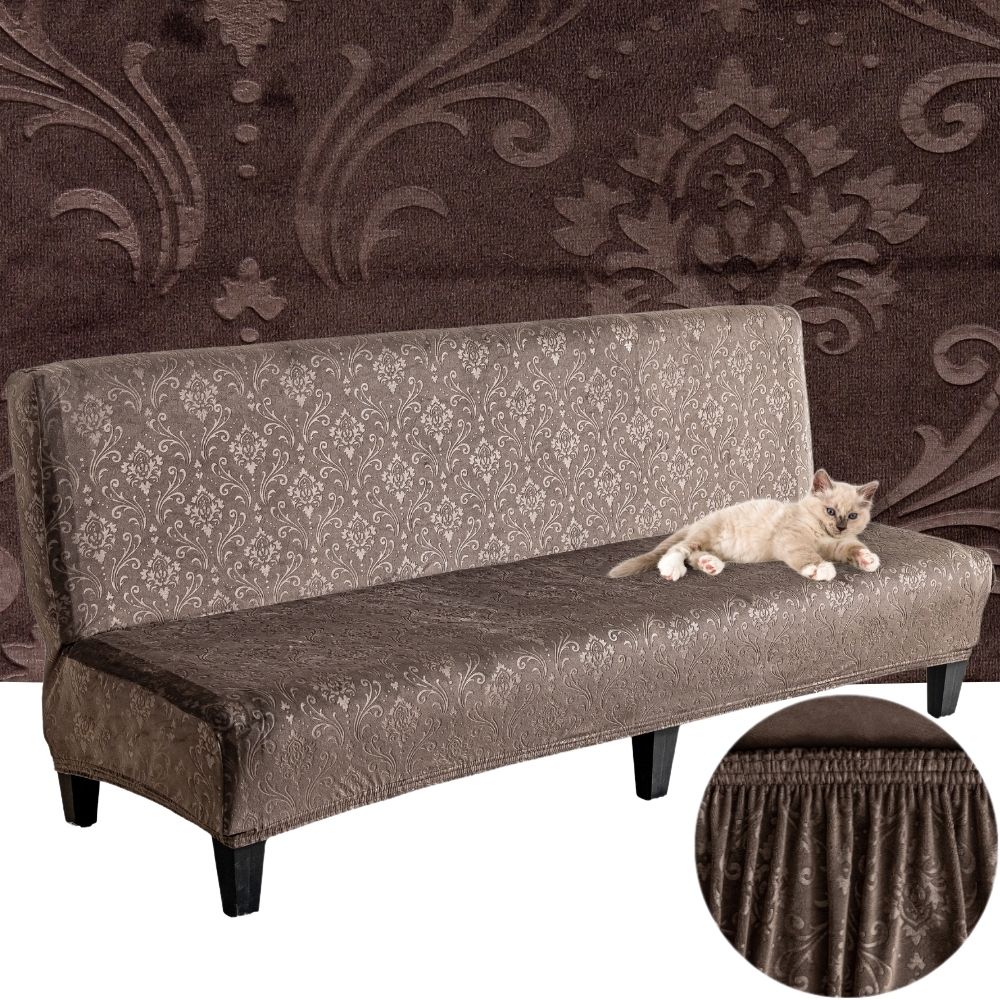 POKROWIEC NA WERSALKĘ SOFĘ WELUR 190-210 BRĄZOWY