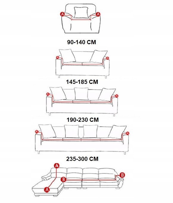 POKROWIEC NA KANAPĘ SOFĘ NAROŻNIK 145-185 CM