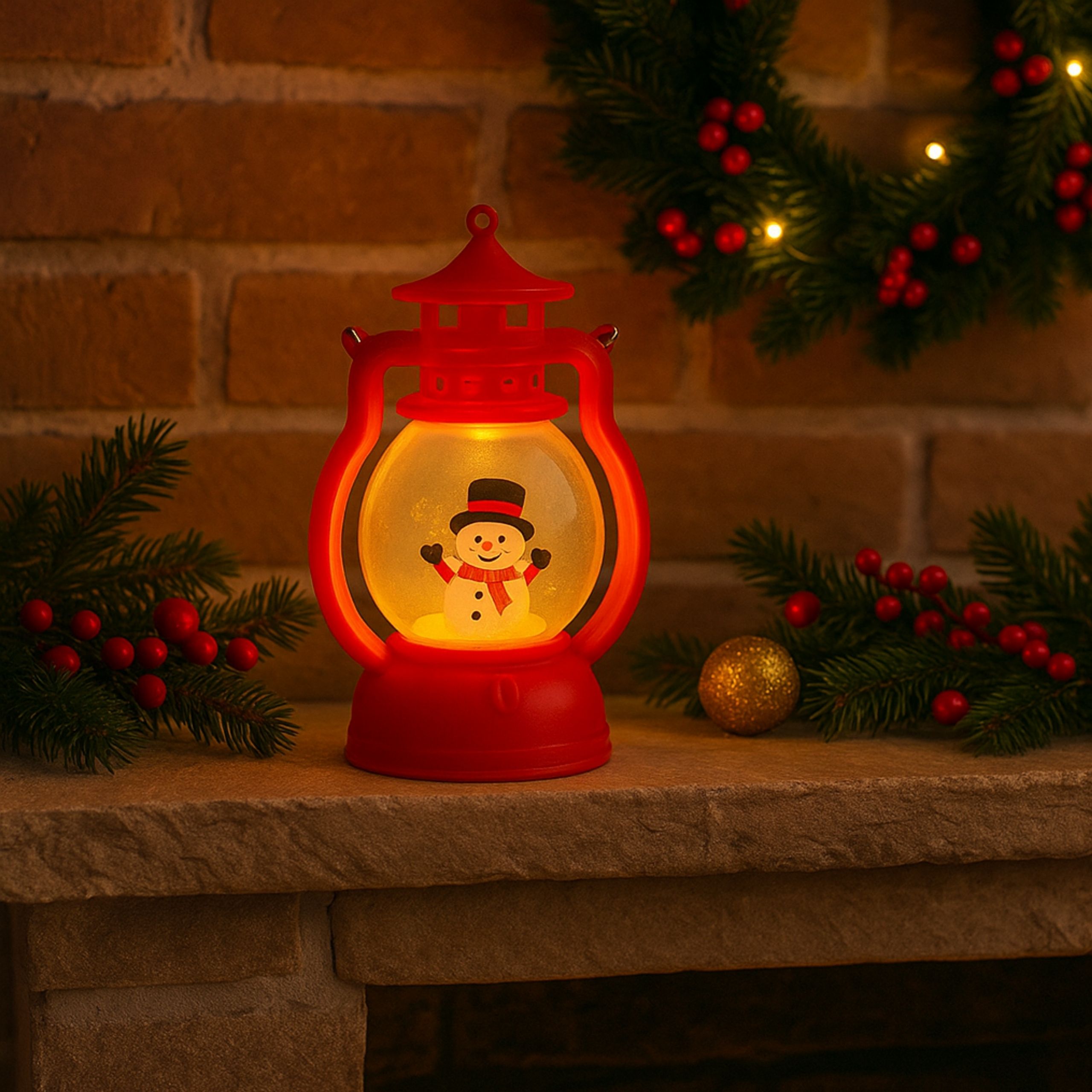 LAMPION 12,6 CM LED BAŁWANEK ŚWIECZNIK OZDOBA