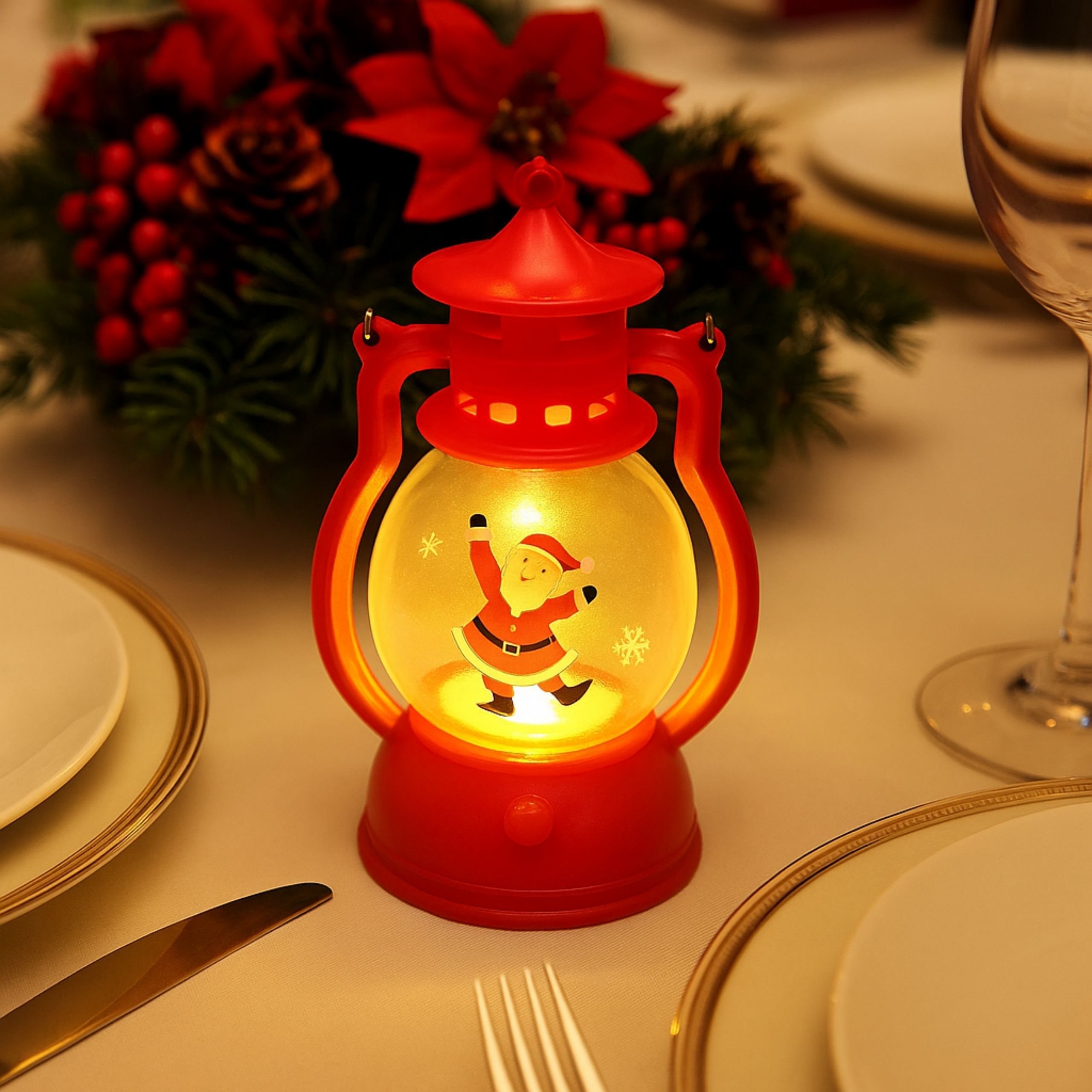 LAMPION LED 12,6 CM ŚWIĘTY MIKOŁAJ DEKORACJA