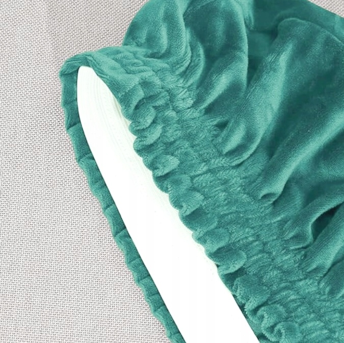 POKROWIEC NA PODNÓŻEK PUF WELUR JASNY TURKUSOWY