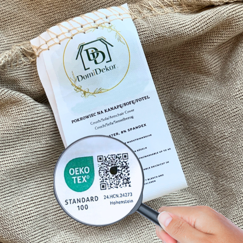 4X POKROWIEC NA KRZESŁO ŻAKARD JODEŁKA BEŻOWY