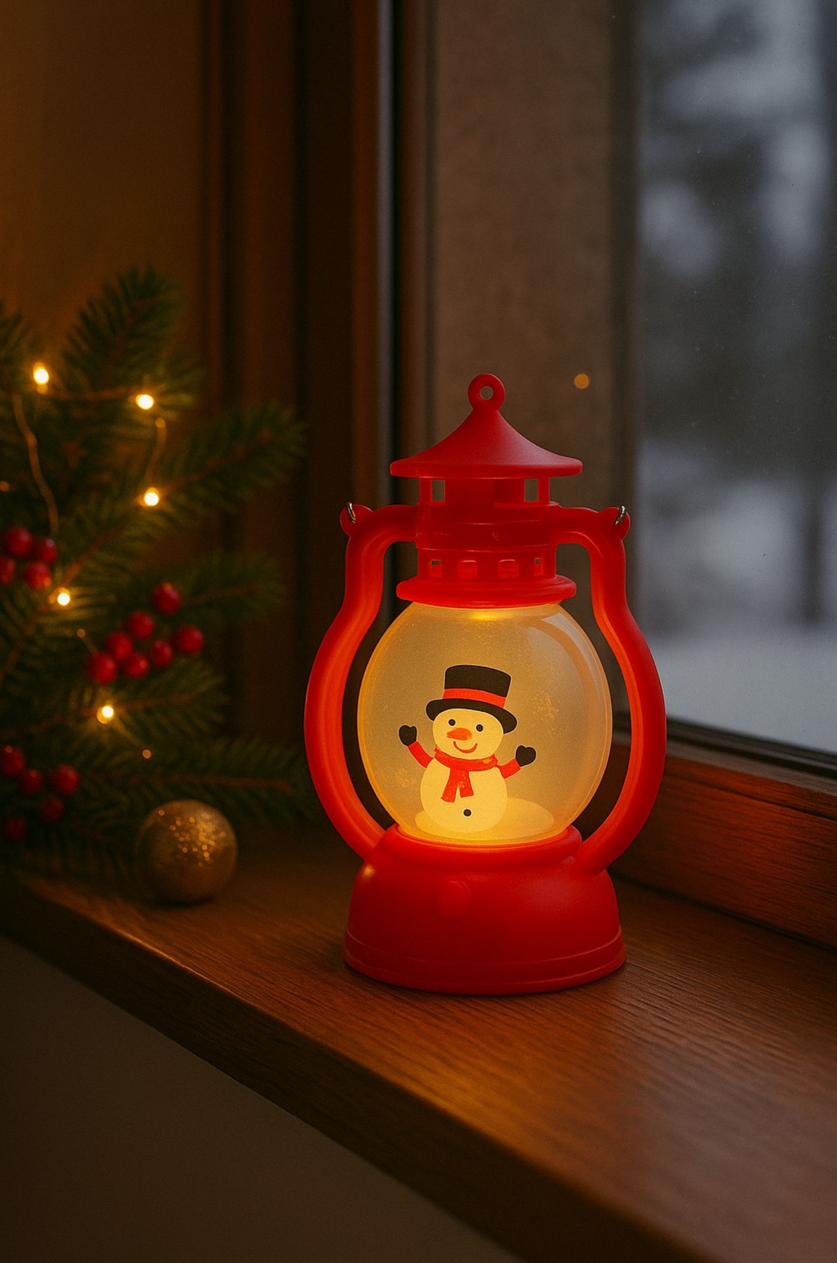 LAMPION 12,6 CM LED BAŁWANEK ŚWIECZNIK OZDOBA