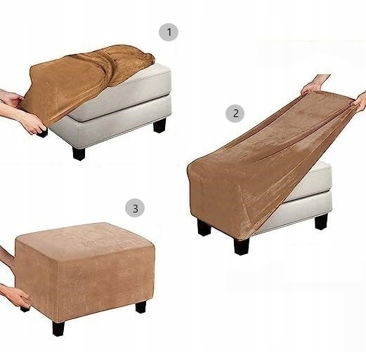 POKROWIEC NA PODNÓŻEK PUF ELASTYCZNY WZÓR RETRO