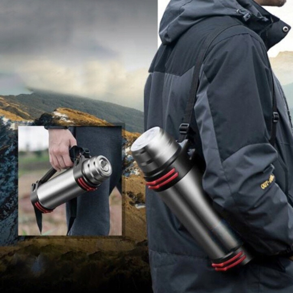 DUŻY TERMOS TURYSTYCZNY 2,6L KUBEK TERMICZNY STAL