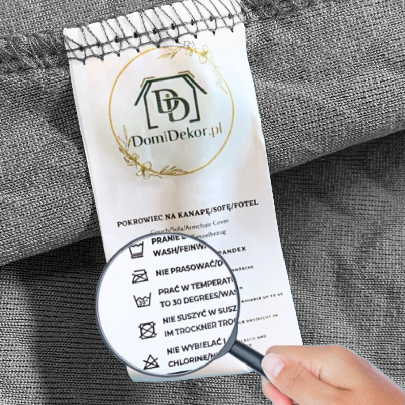 4X POKROWIEC NA KRZESŁO ŻAKARD JODEŁKA SZARY