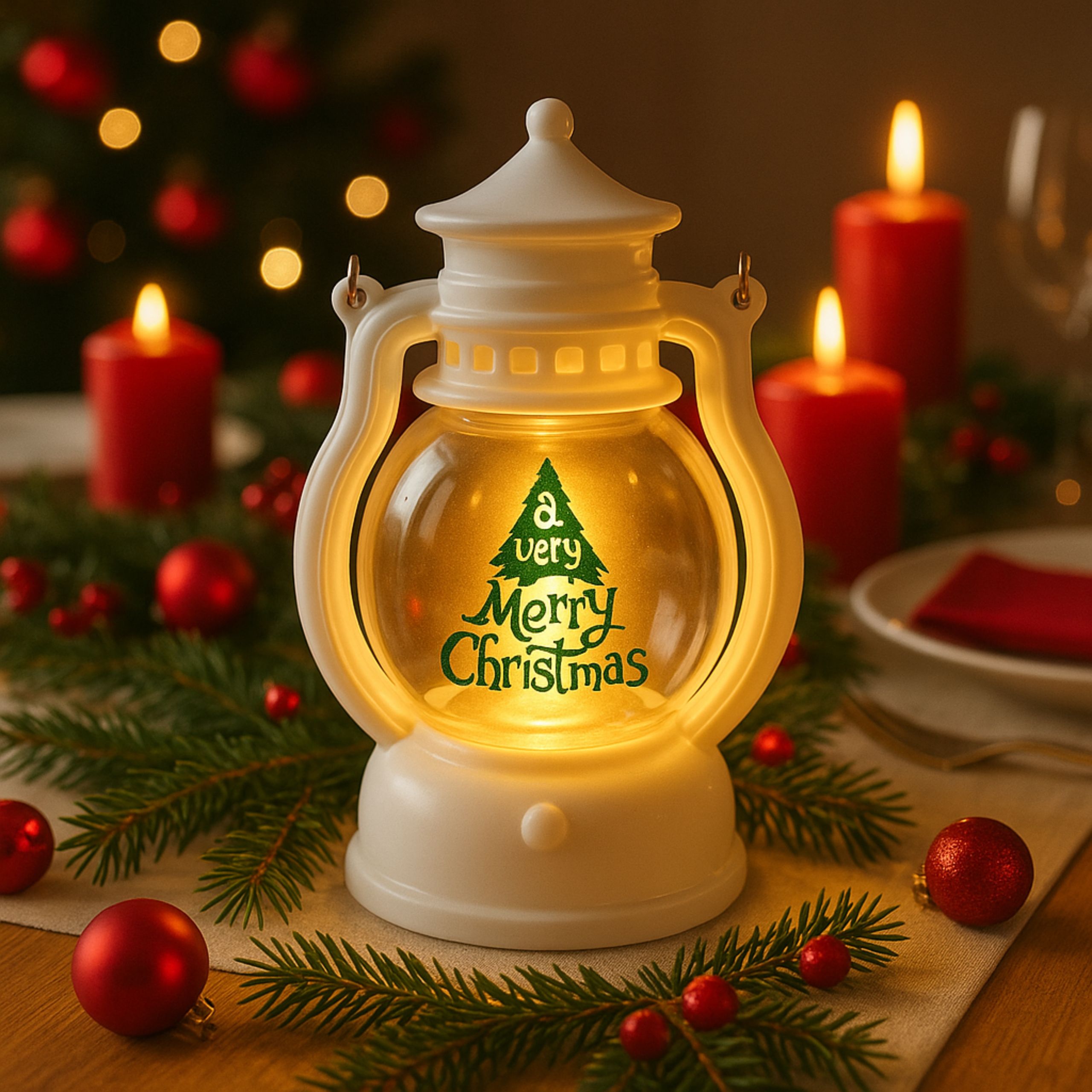 LAMPION LED 12,6 CM MERRY CHRISTMAS OZDOBA