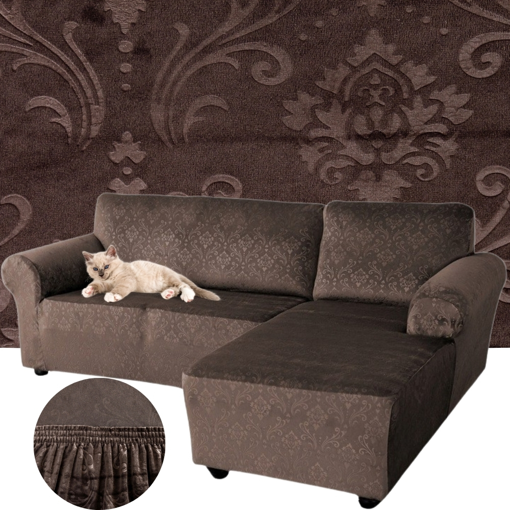 POKROWIEC NA NAROŻNIK KANAPĘ SOFĘ WELUR PRAWY 2+2