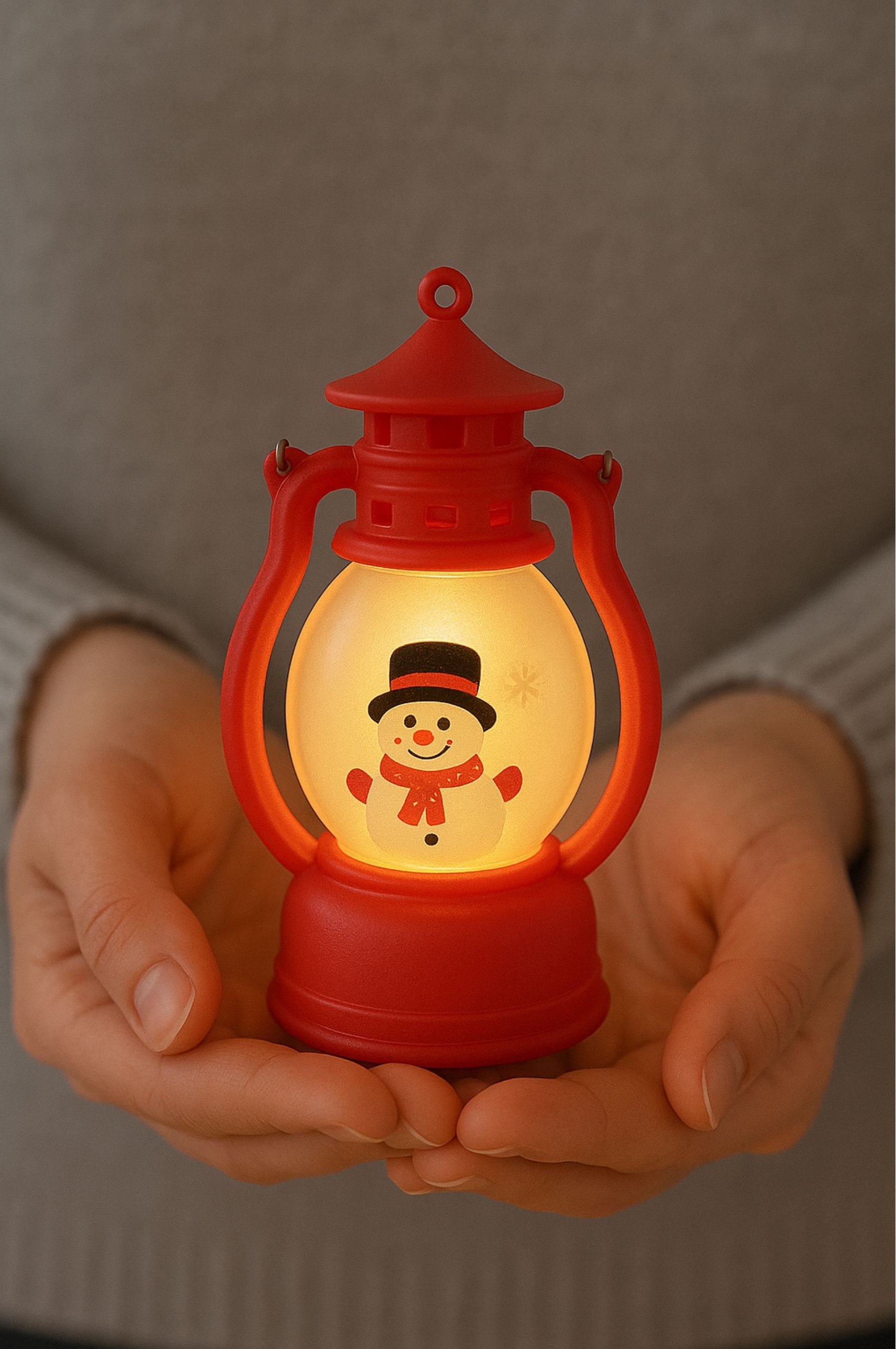 LAMPION 12,6 CM LED BAŁWANEK ŚWIECZNIK OZDOBA