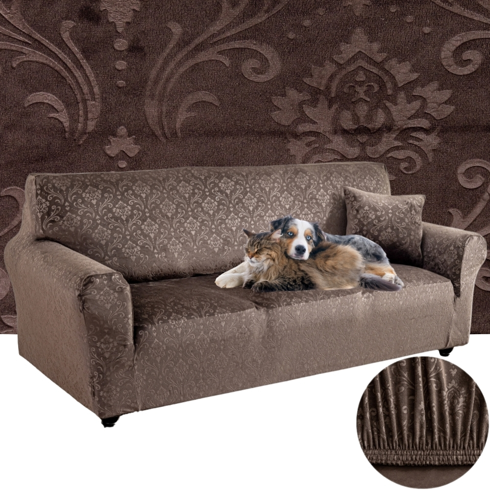 POKROWIEC NA KANAPĘ SOFĘ NAROŻNIK WELUR 190-230 CM