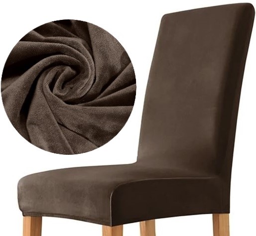 POKROWIEC NA KRZESŁO WELUR PREMIUM BRĄZOWY