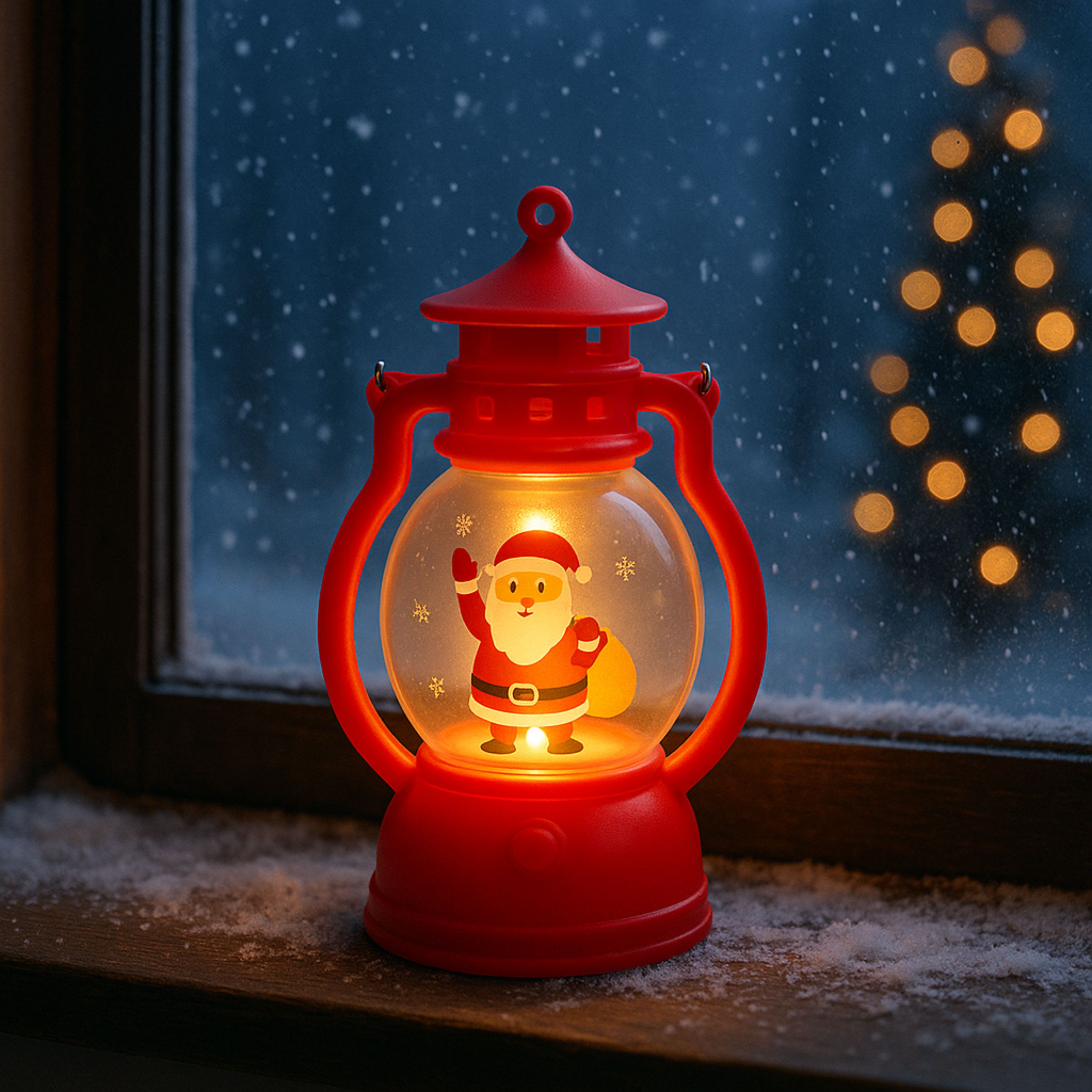 LAMPION LED 12,6 CM DEKORACJA ŚWIĄTECZNA MIKOŁAJ