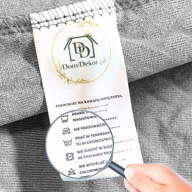 4X POKROWIEC NA KRZESŁO ŻAKARD JODEŁKA JASNY SZARY